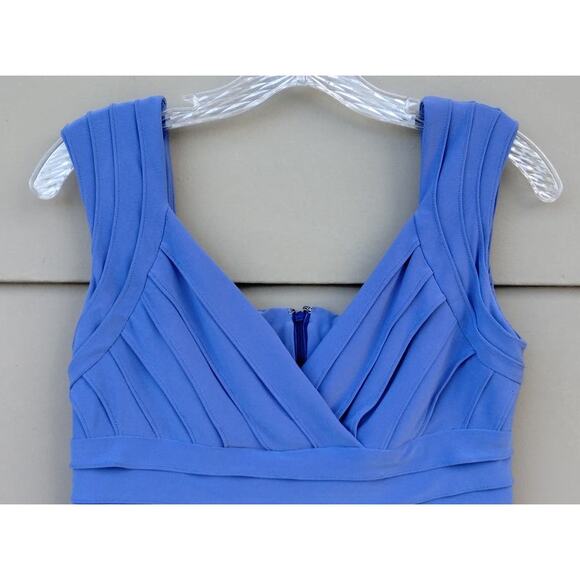 Adrianna Papell Periwinkle Blue  Mini Dress Sz 4P Ruffles Sleeveless Purple ish - Picture 8 of 9